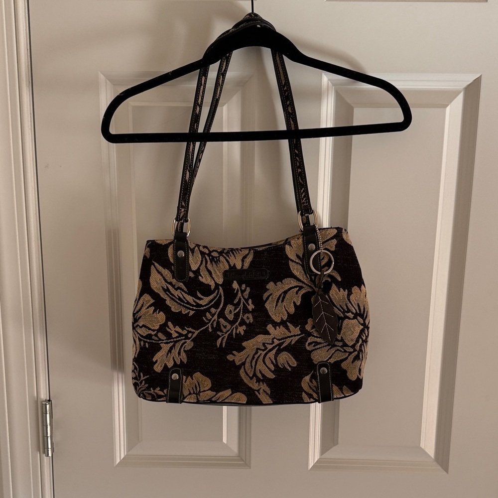 Havana Jack Cafe Fabric Floral Black and Brown Handbag